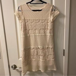 Cream lace crochet dress